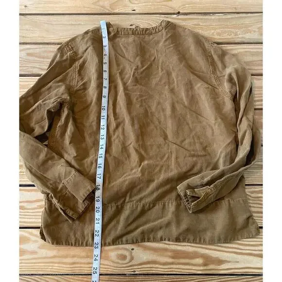 Zara 1/2 Button Long Sleeve Top Size Small Women’s Brown - Picture 6 of 8
